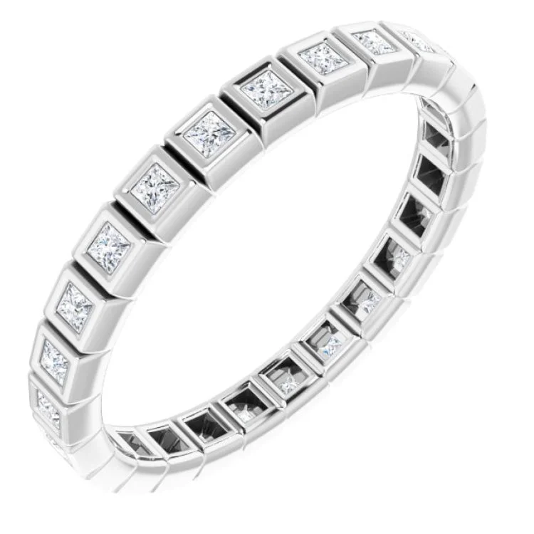 Women’s mixed metal engagement ring-Platinum 1/3 CTW Diamond Eternity Band