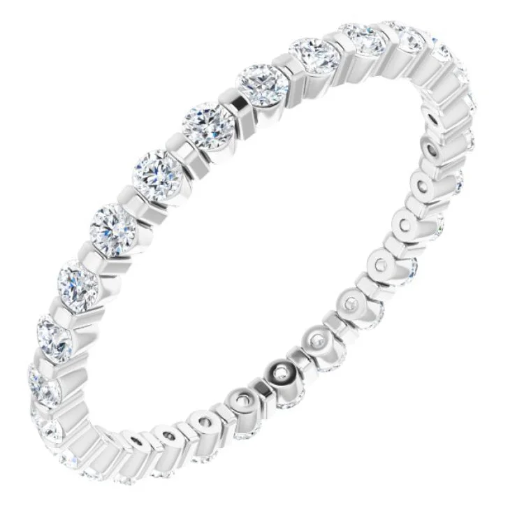 Women’s platinum and gold engagement ring-14K White 1/2 CTW Diamond Eternity Band