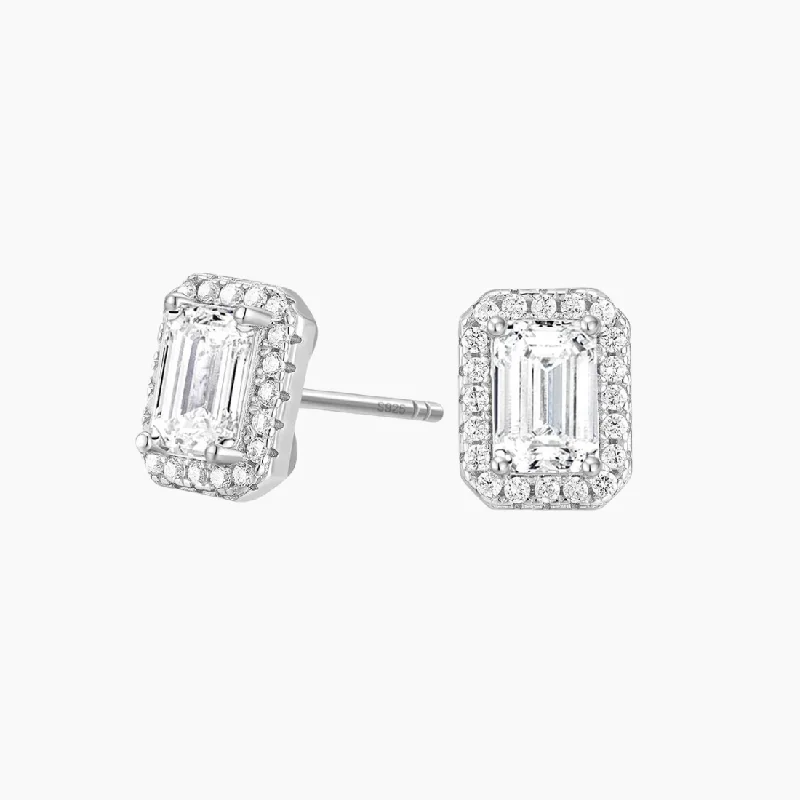 Women’s gold dangling earrings-Square Cut Cubic Zirconia CZ Earrings