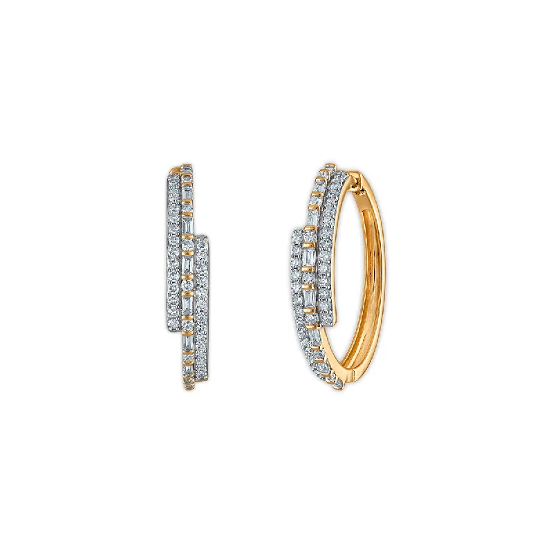 Women’s gold hoop earrings-EcoLove 1 CTW Lab Grown Diamond Multi Row Hoop Earrings