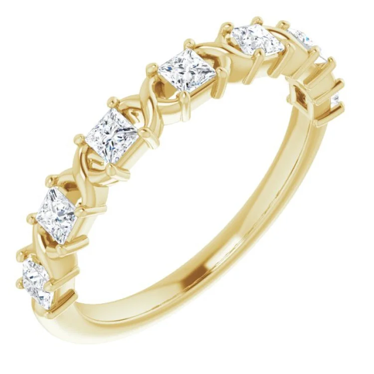 Women’s vintage-inspired engagement ring-14K Yellow 1/2 CTW Natural Diamond Anniversary Band