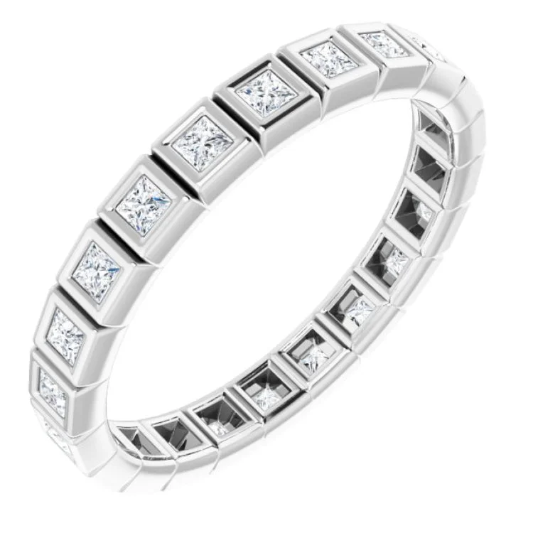 Women’s mixed metal engagement ring-Platinum 1/2 CTW Diamond Eternity Band