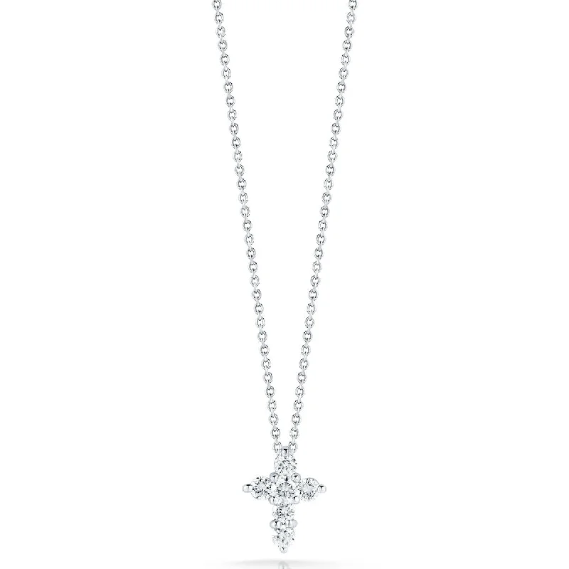 Women’s elegant gold necklace-Cross Pendant with Diamonds