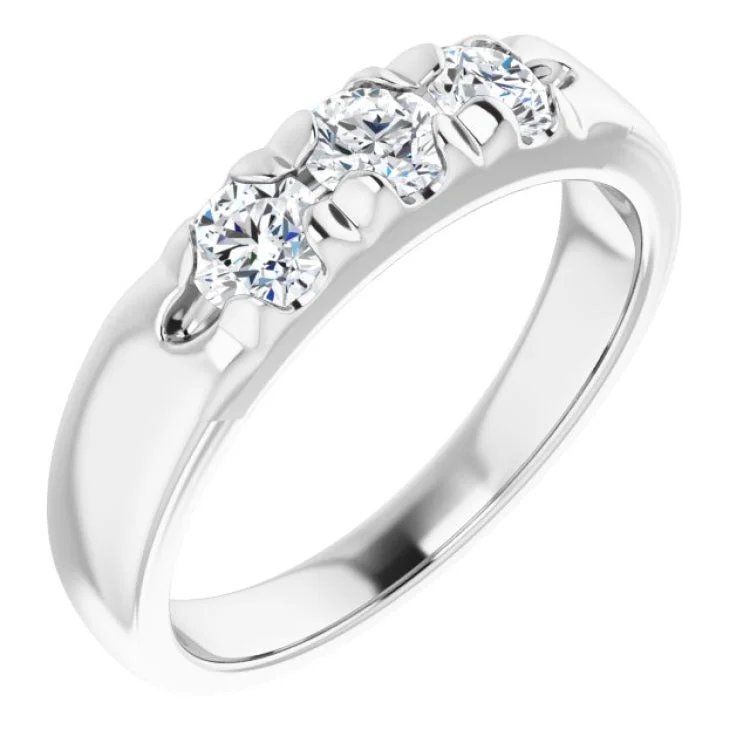 Women’s two-tone engagement ring-14K White 3/4 CTW Natural Diamond Anniversary Band