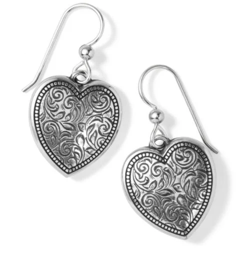 Women’s luxurious earrings-Romanza Heart French Wire Earrings