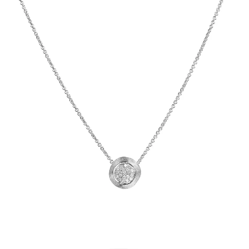 Women’s gold pendant necklace-18K White Gold and Diamond Pendant