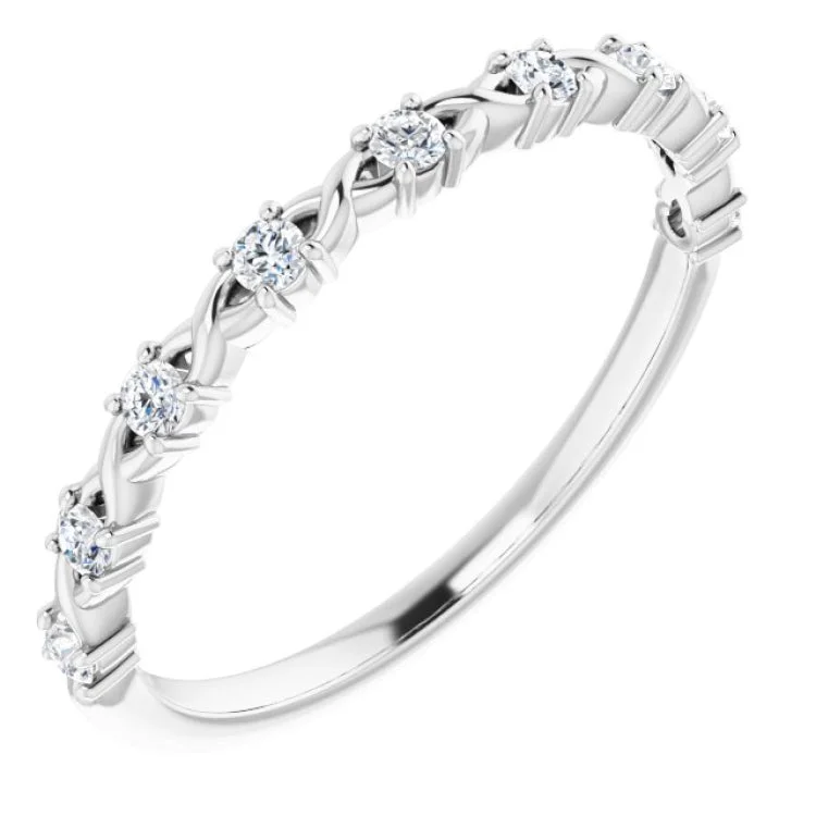 Women’s gold band engagement ring-Platinum 1/5 CTW Natural Diamond Anniversary Band