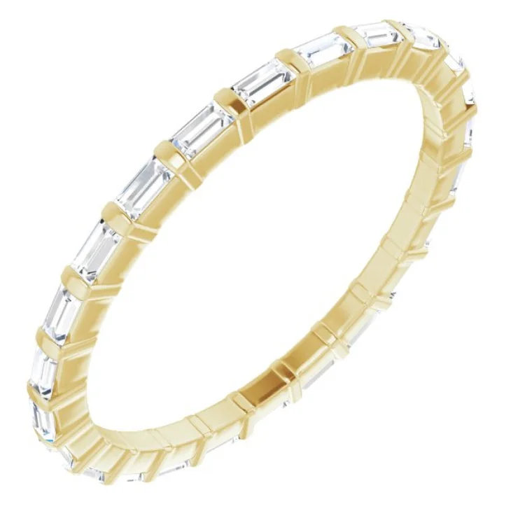 Women’s minimalistic engagement ring-14K Yellow 1/3 CTW Diamond Eternity Band