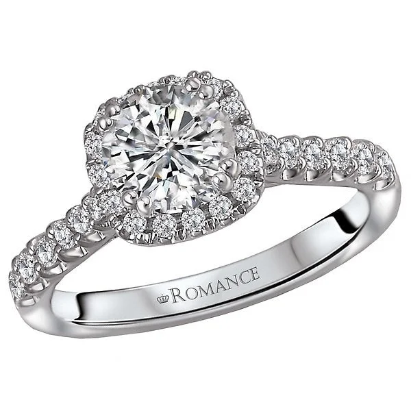 Women’s sleek engagement ring-14KT 1/3 CTW DIAMOND CUSHION HALO SETTING FOR 1 CT CUSHION/ROUND