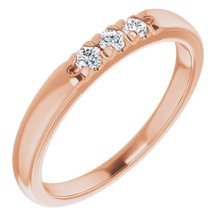 Women’s modern engagement ring-14K Rose 1/6 CTW Natural Diamond Anniversary Band