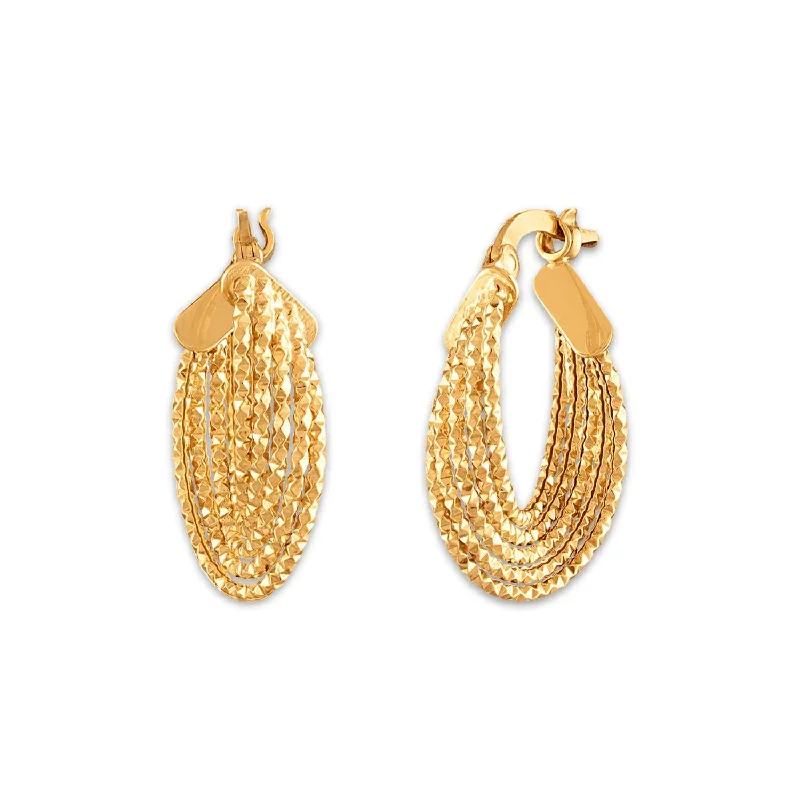 Women’s vintage earrings-10KT Yellow Gold Hoop Earrings