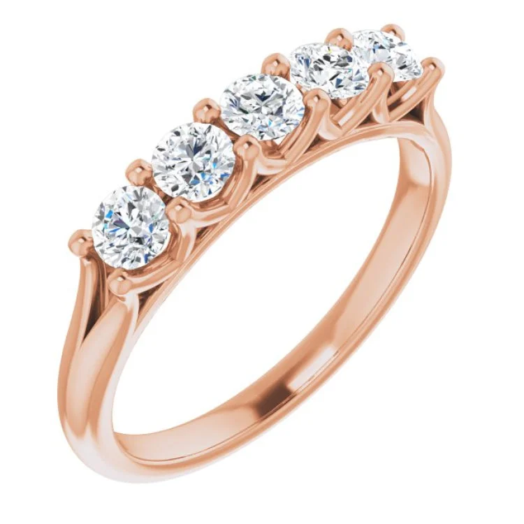 Women’s unique round engagement ring-14K Rose 5/8 CTW Lab-Grown Diamond Anniversary Band