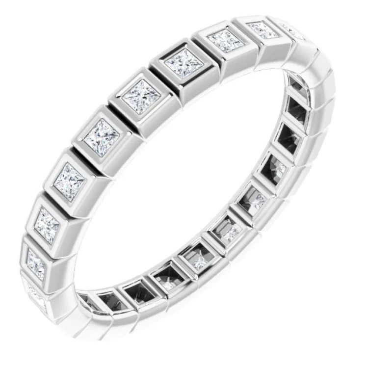 Women’s minimalistic engagement ring-Platinum 1/3 CTW Diamond Eternity Band