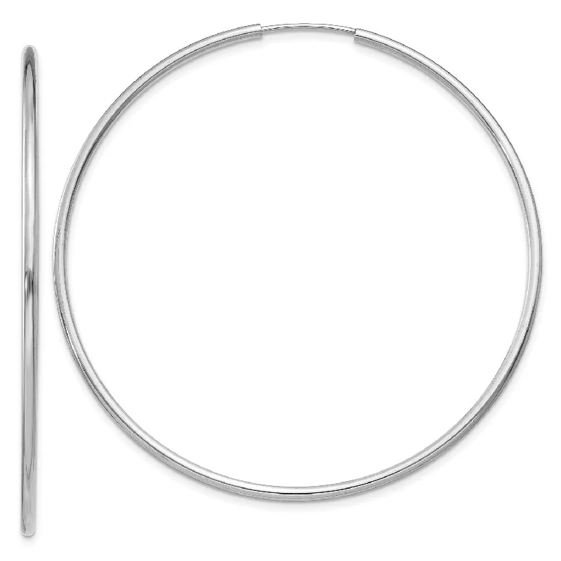 Women’s stud earrings-14KT White Gold 50X1.5MM Endless Hoop Earrings