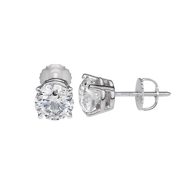 Women’s diamond hoop earrings-EcoLove 1/2 CTW Lab Grown Diamond Solitaire Earrings in 14KT White Gold