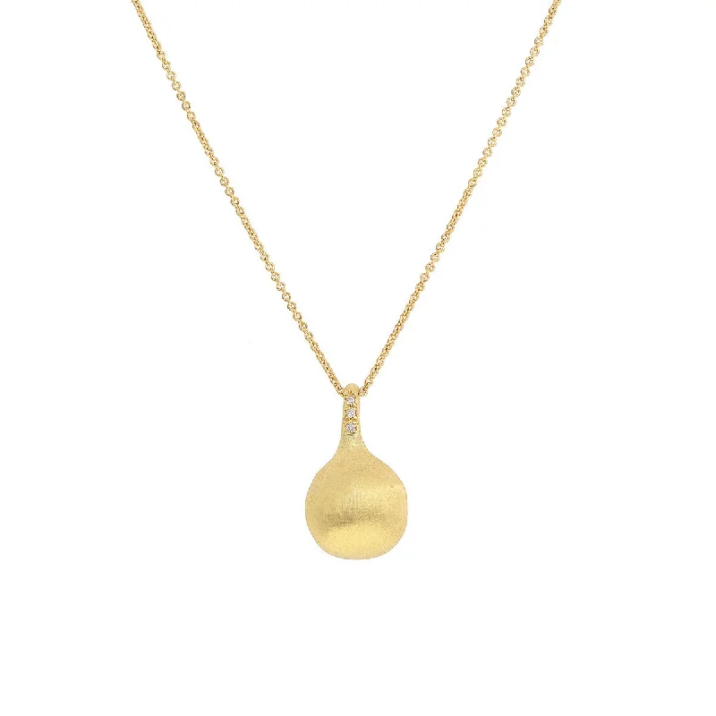 Women’s silver necklace-18K Yellow Gold and Diamond Pendant