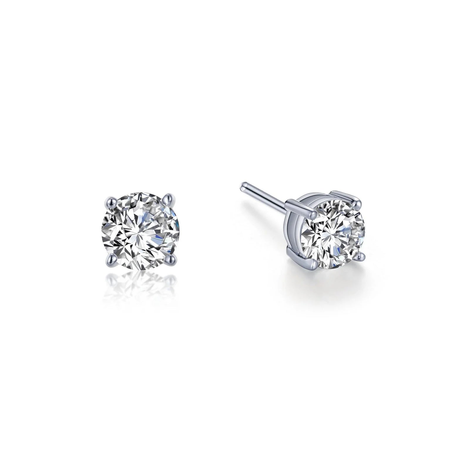 Women’s silver dangling earrings-1 CTW Solitaire Stud Earrings