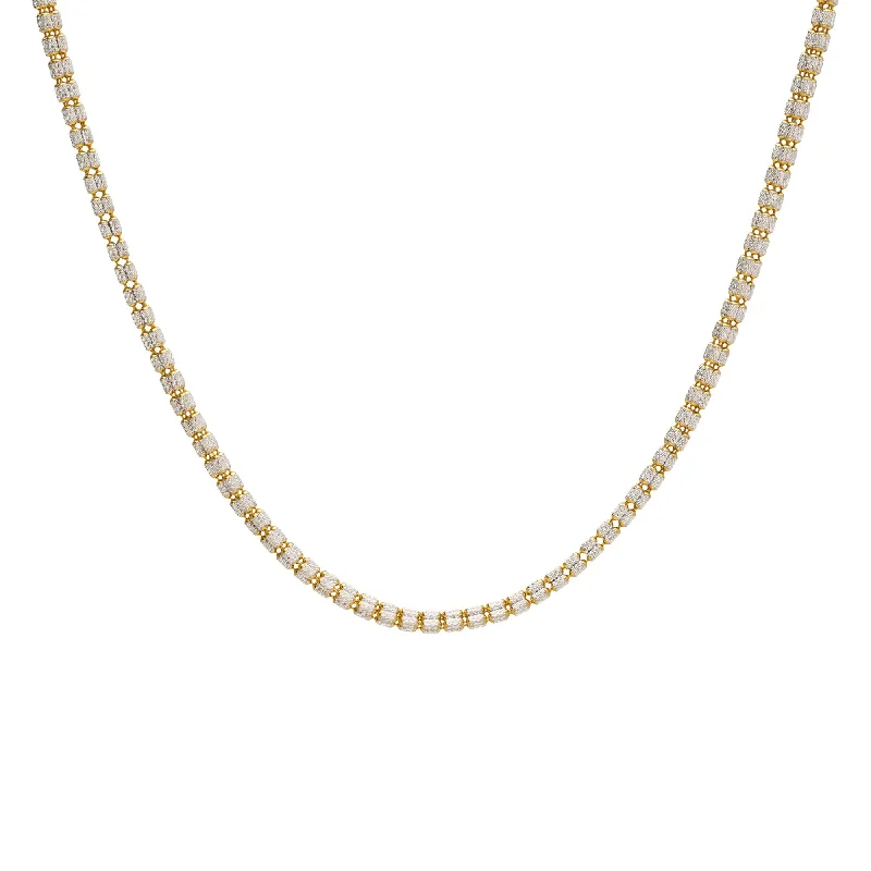 Women’s classic pearl necklace-22K Multitone Gold Chain W. Length 18inches