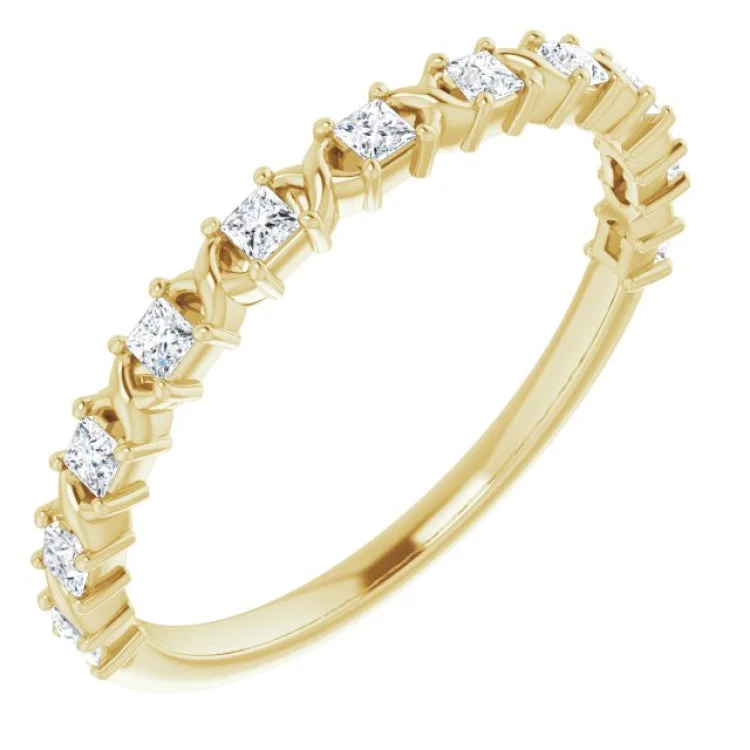 Women’s platinum band engagement ring-14K Yellow 1/4 CTW Natural Diamond Anniversary Band