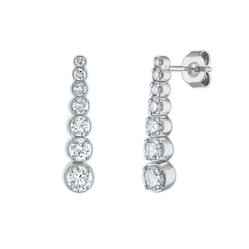 Women’s sterling silver earrings-EcoLove 1-1/4 CTW Lab Grown Diamond Fashion Drop & Dangle Earrings in 14KT White Gold