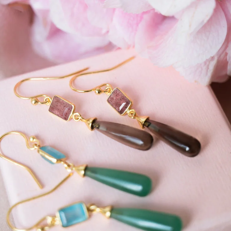 Women’s vintage-inspired earrings-Velvet Drop Hook Earrings