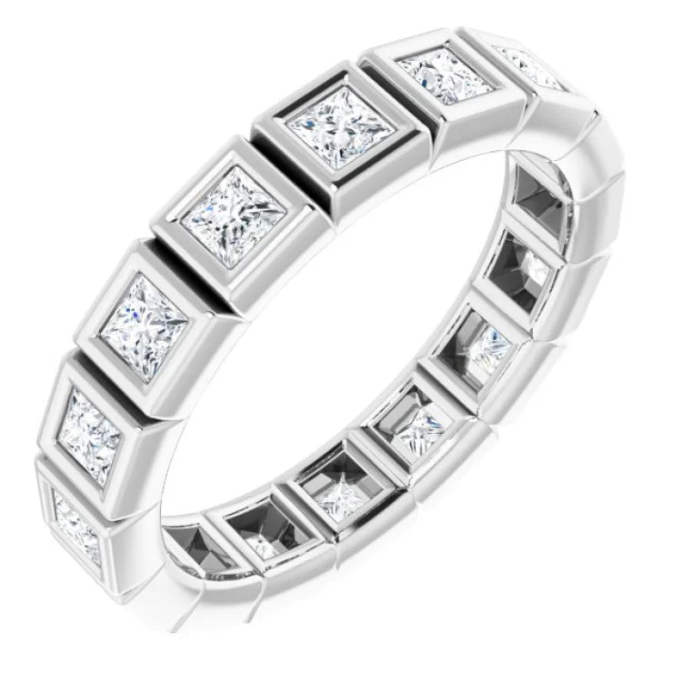 Women’s gemstone engagement ring-Platinum 9/10 CTW Diamond Eternity Band