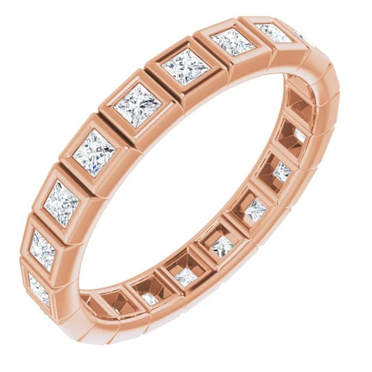 Women’s anniversary engagement ring-14K Rose 5/8 CTW Diamond Eternity Band