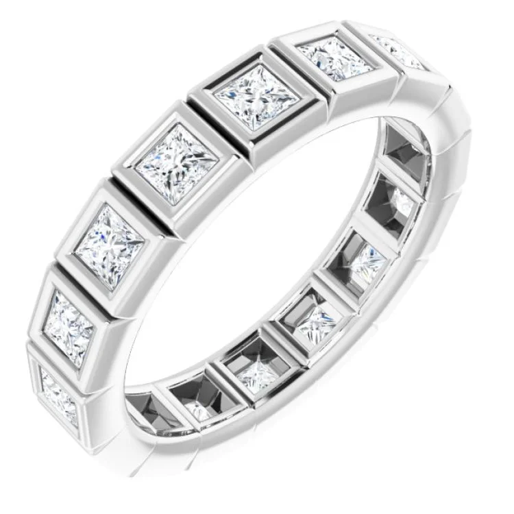 Women’s wedding engagement ring set-14K White 1 1/8 CTW Diamond Eternity Band