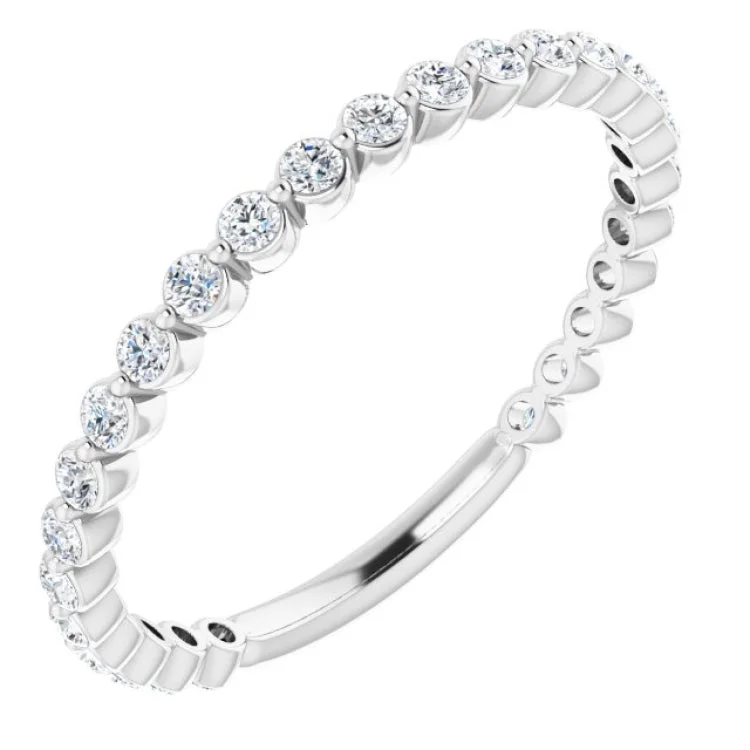 Women’s three-stone engagement ring-Platinum 1/3 CTW Natural Diamond Anniversary Band