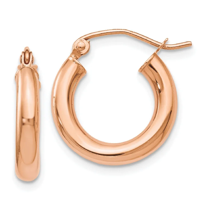 Women’s fashion stud earrings-10KT Rose Gold 16.5X13MM Hoop Earrings