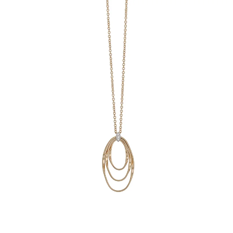 Women’s heart-shaped necklace-18K Yellow Gold and Diamond Concentric Small Pendant