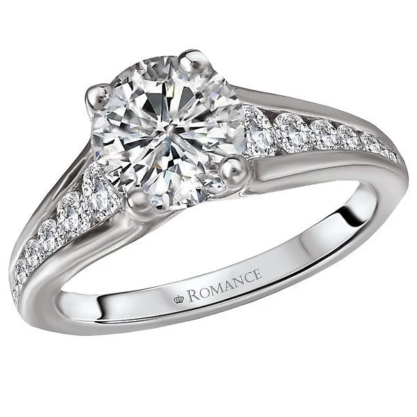 Women’s exquisite engagement ring-14KT 1/2 CTW DIAMOND GRADUATE CHANNEL SET MOUNTING FOR 1.50 CT ROUND