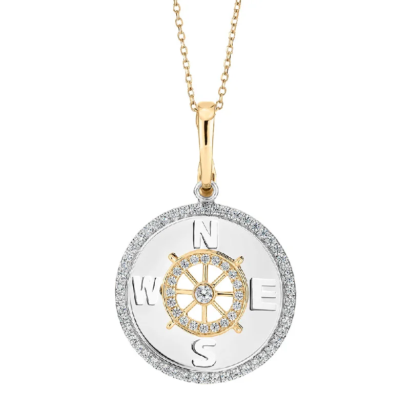 Women’s zodiac necklace-Fancy pendant with 0.36 carats* of diamond simulants in 10 carat yellow gold and sterling silver