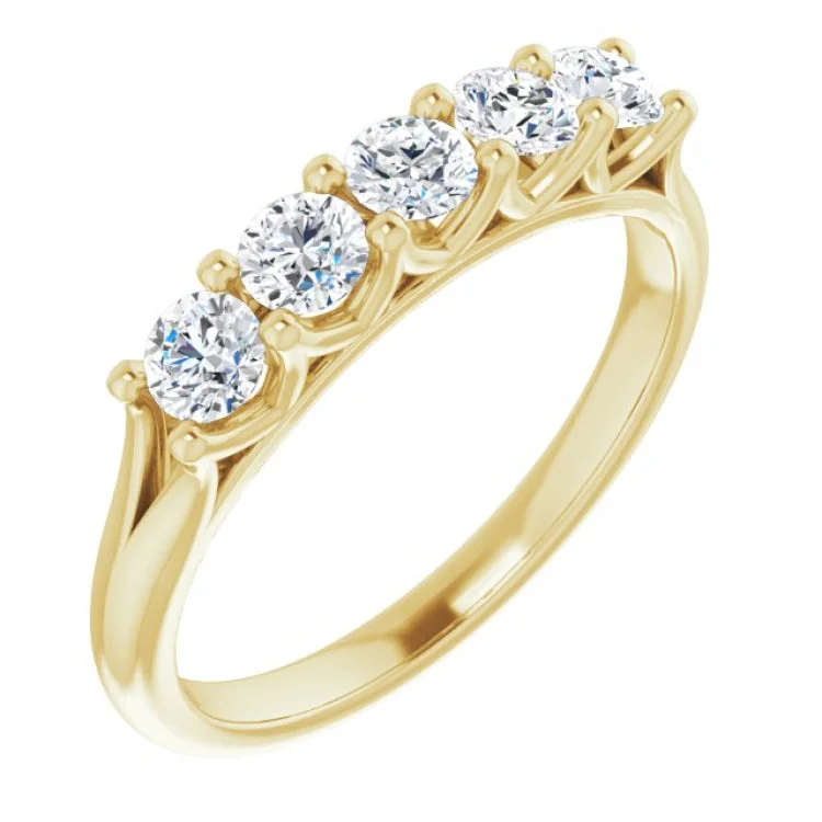 Women’s bridal engagement ring-14K Yellow 5/8 CTW Lab-Grown Diamond Anniversary Band