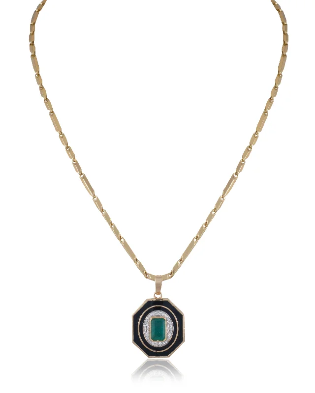 Women’s square pendant necklace-Diamond Pendant