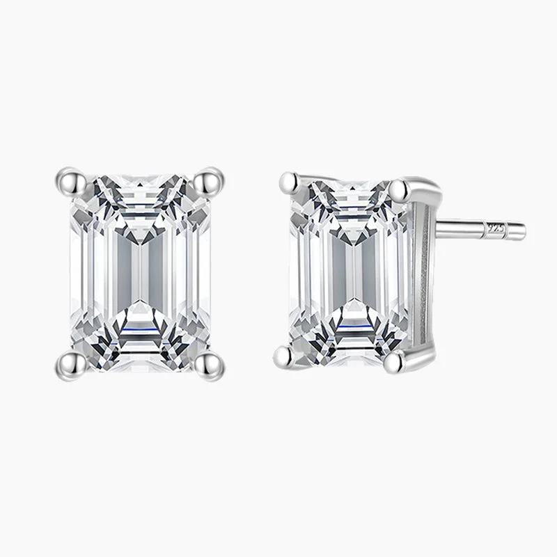 Women’s textured earrings-Sterling Silver 1CT Cubic Zircon Post Earrings