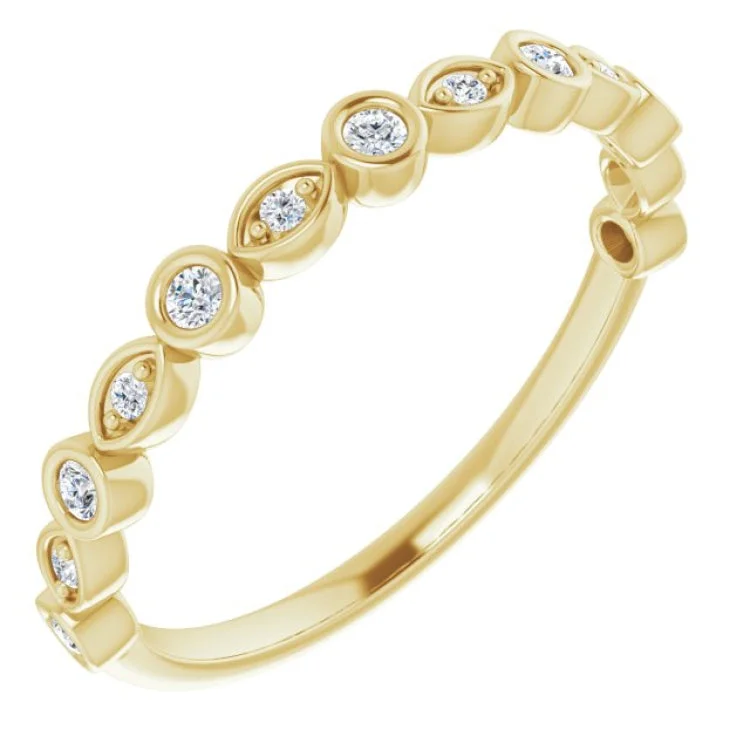 Women’s 18k gold engagement ring-14K Yellow 1/8 CTW Natural Diamond Anniversary Band