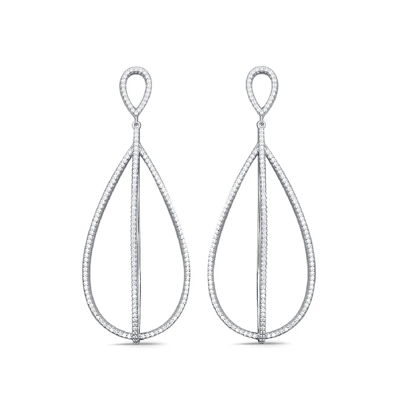 Women’s bridal earrings-1 CTW Diamond Fashion Earrings in 10KT White Gold