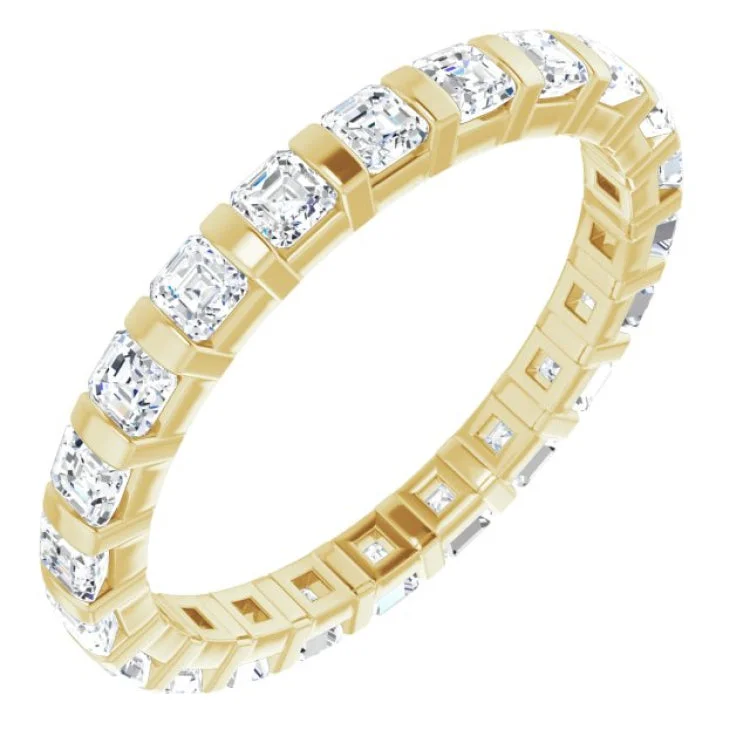 Women’s unique round engagement ring-14K Yellow 1 1/8 CTW Diamond Eternity Band