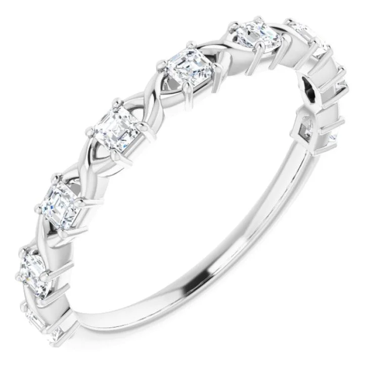 Women’s modern engagement ring-14K White 1/2 CTW Natural Diamond Anniversary Band