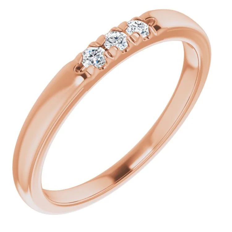 Women’s luxury diamond engagement ring-14K Rose .09 CTW Natural Diamond Anniversary Band