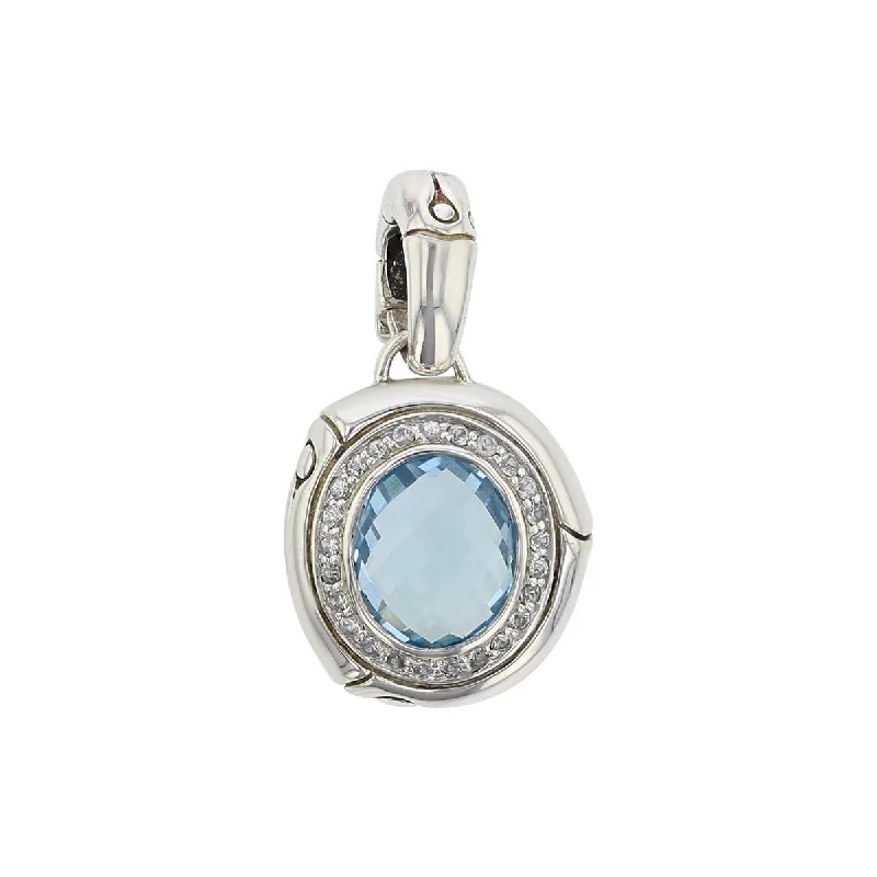 Women’s fancy necklace-John Hardy Sterling Silver Topaz and Diamond Pendant