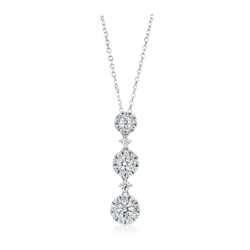 Women’s celestial necklace-Celeste Round Brilliant Pendant with 0.63 carats* of diamond simulants in 10 carat white gold