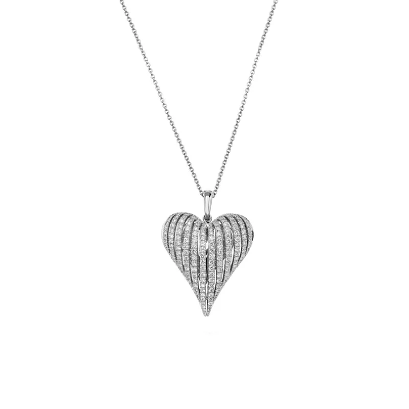 Women’s gemstone chain necklace-Angel Heart Small Diamond Pendant