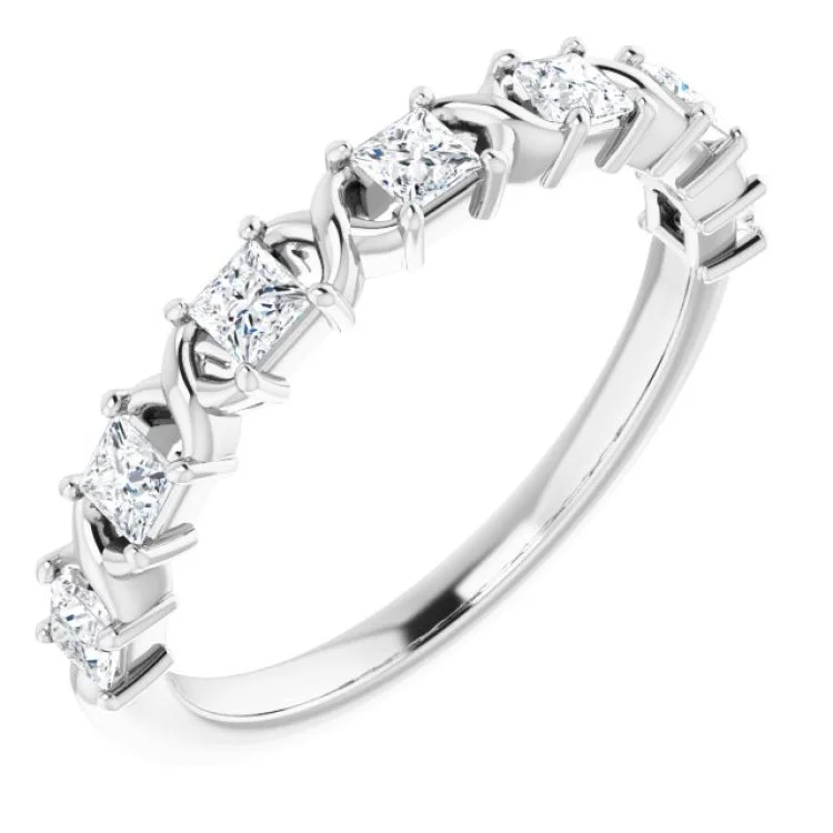 Women’s round diamond engagement ring-14K White 1/2 CTW Natural Diamond Anniversary Band