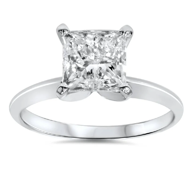 Women’s elegant ring-1ct Solitaire Diamond Ring White Gold