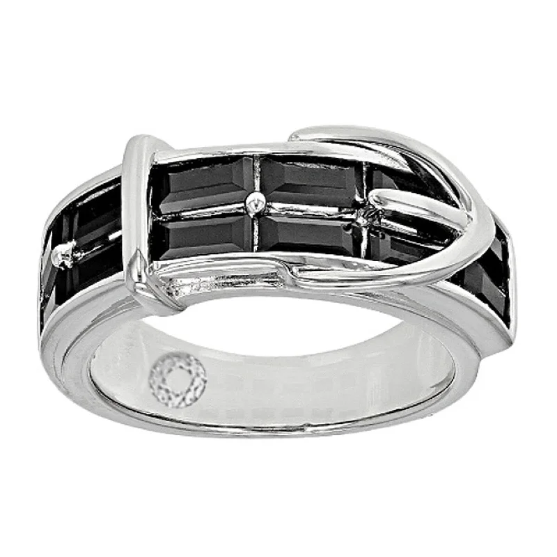 Women’s round diamond ring-925 Sterling Silver Black Spinel Gemstone Band Ring