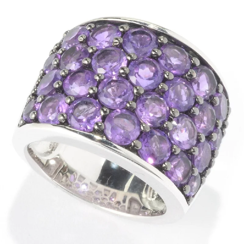 Women’s luxury ring-925 Sterling Silver African Amethyst Gemstone Band Ring