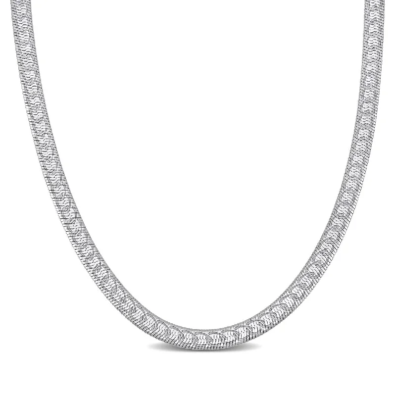 Women’s custom-designed ring-Miadora 4.5mm Fancy Herringbone Necklace in Sterling Silver