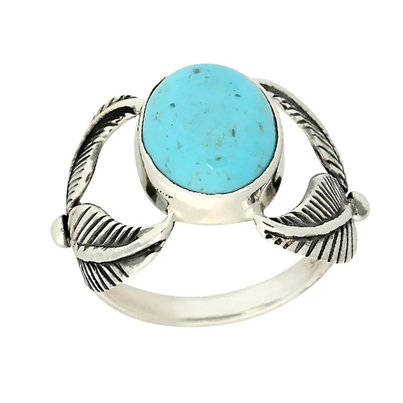 Women’s stackable ring-925 Sterling Silver Blue Mohave Turquoise Ring